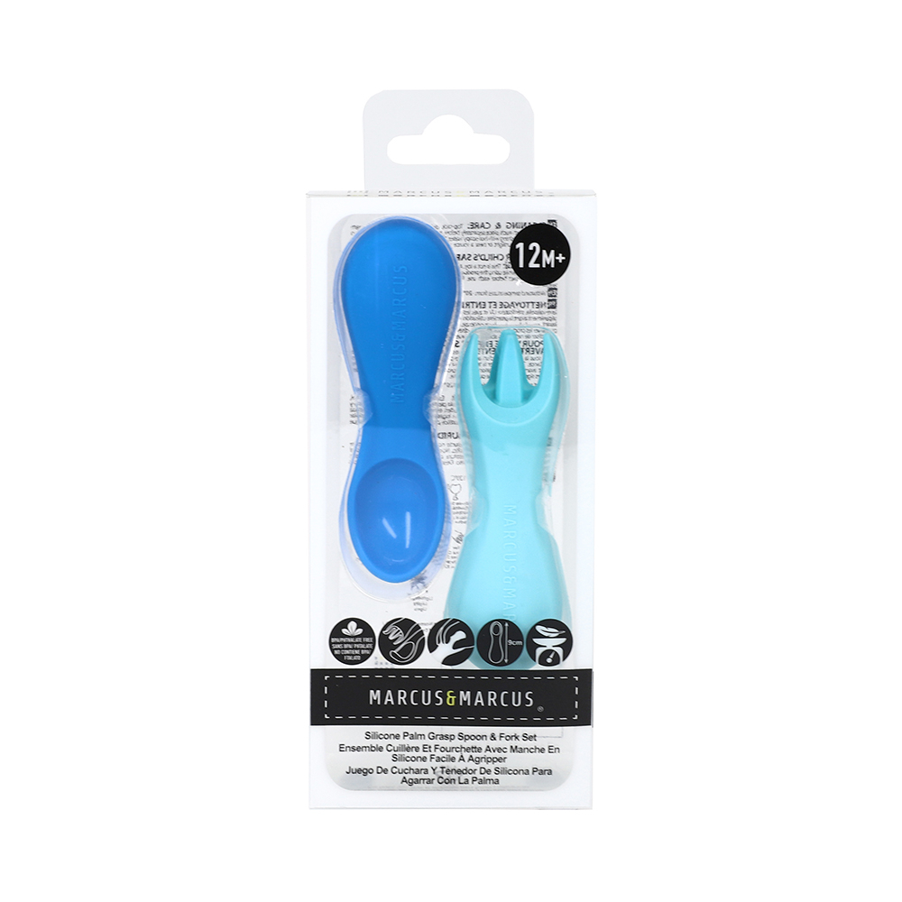 Ảnh Bộ Thìa Nĩa Tập Ăn Silicon Palm Grasp Marcus & Marcus, Cho Bé Từ 12 Tháng 3