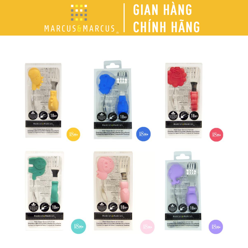 Ảnh Bộ Thìa Nĩa Tập Ăn Palm Grasp Marcus & Marcus Cho Bé Từ 18 Tháng 1