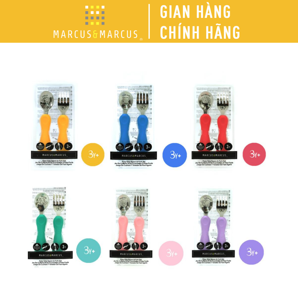 Ảnh Bộ Thìa Nĩa Ăn Dặm Easy Grip Marcus & Marcus Cho Bé Từ 3 Tuổi 1