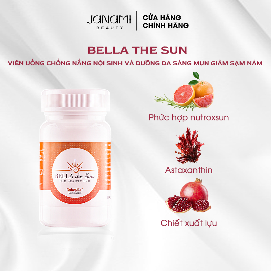 Ảnh Viên uống chống nắng nội sinh Bella The Sun 30 viên Nhật Bản Chính Hãng 1