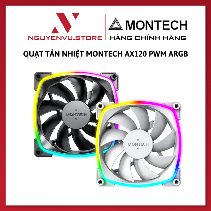Quạt tản nhiệt Montech AX120 PWM / RX120 PWM - 9 cánh quạt siêu bền LED ARGB - Hàng chính hãng | BigBuy360 - bigbuy360.vn