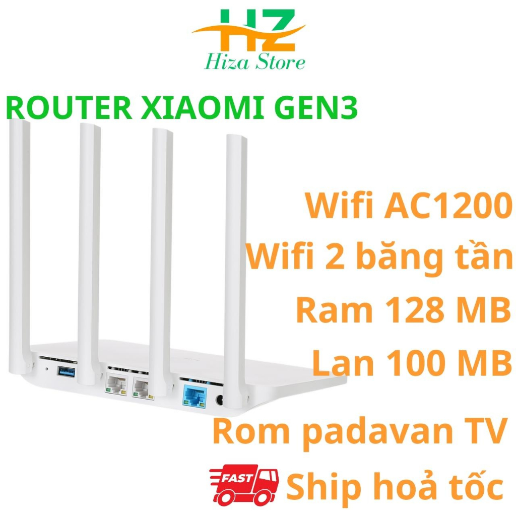 Router wifi Xiaomi Gen3, cục phát wifi 2 băng tần chạy rom padavan ...