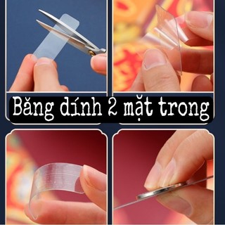 hộp 60 miếng băng keo 2 mặt trong suốt siêu chắc QNshop Handmade