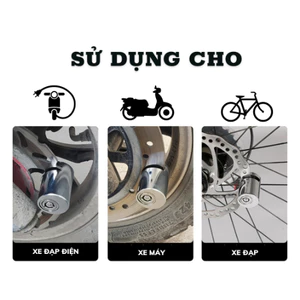 Khóa phanh đĩa chống trộm xe máy xe đạp điện, chất liệu thép không gỉ, chịu lực cao