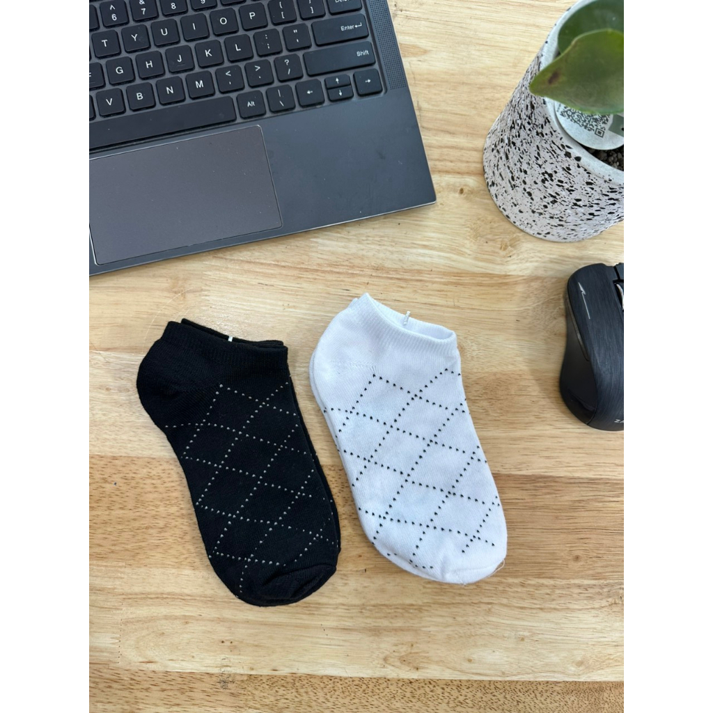 Vớ cổ ngắn nam nữ cotton 3B thấm hút mồ hôi, thoáng khí