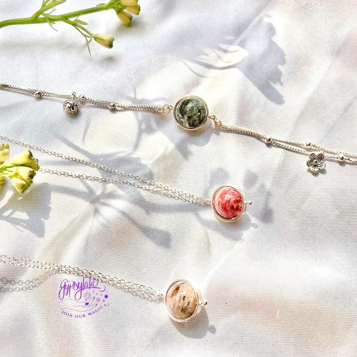 Ảnh Dây Chuyền Khung Bạc Đá Ưu Linh Thiên Nhiên Không Kị Mệnh SP002719 Gypsy.lala 1