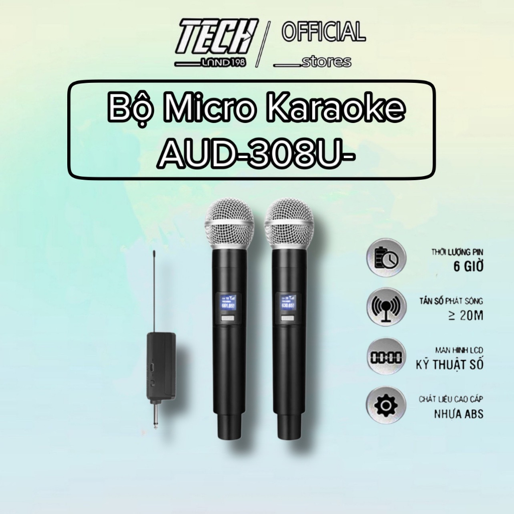 Bộ Micro không dây Karaoke Aud-308u plus+ | Aud-6002G plus+ | Aud-001 ...