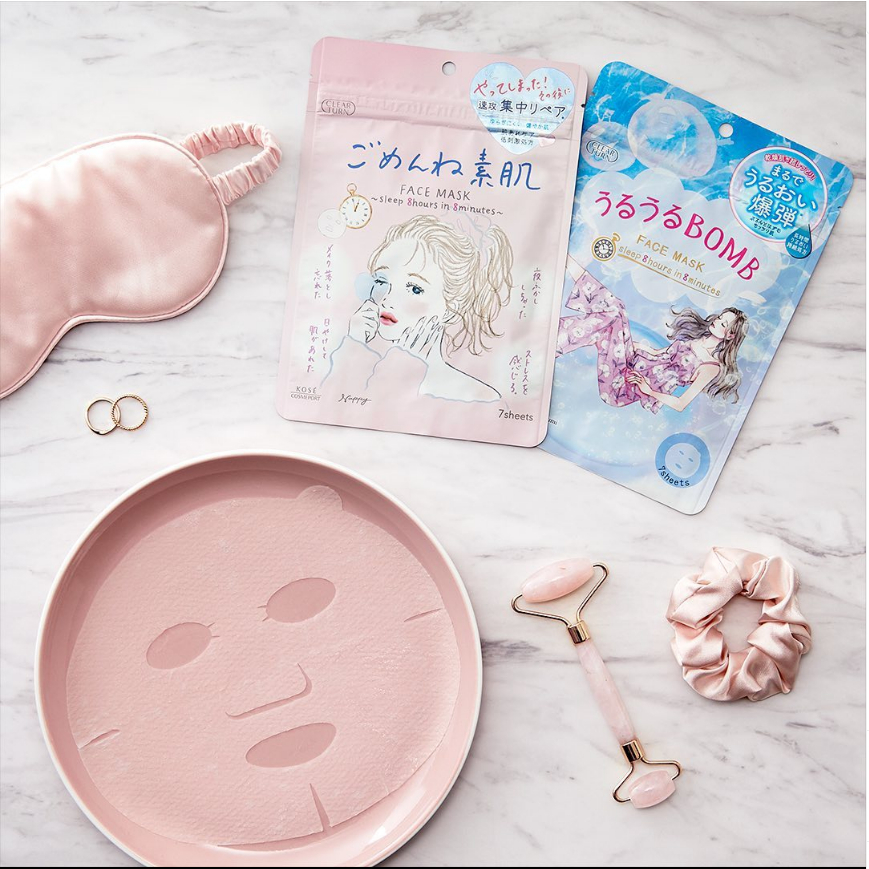 Mặt Nạ Giúp Cấp Ẫm Và Dưỡng Trắng Mịn Da Kosé Clear Turn Gomenne Bare Face Mask (7 Miếng)
