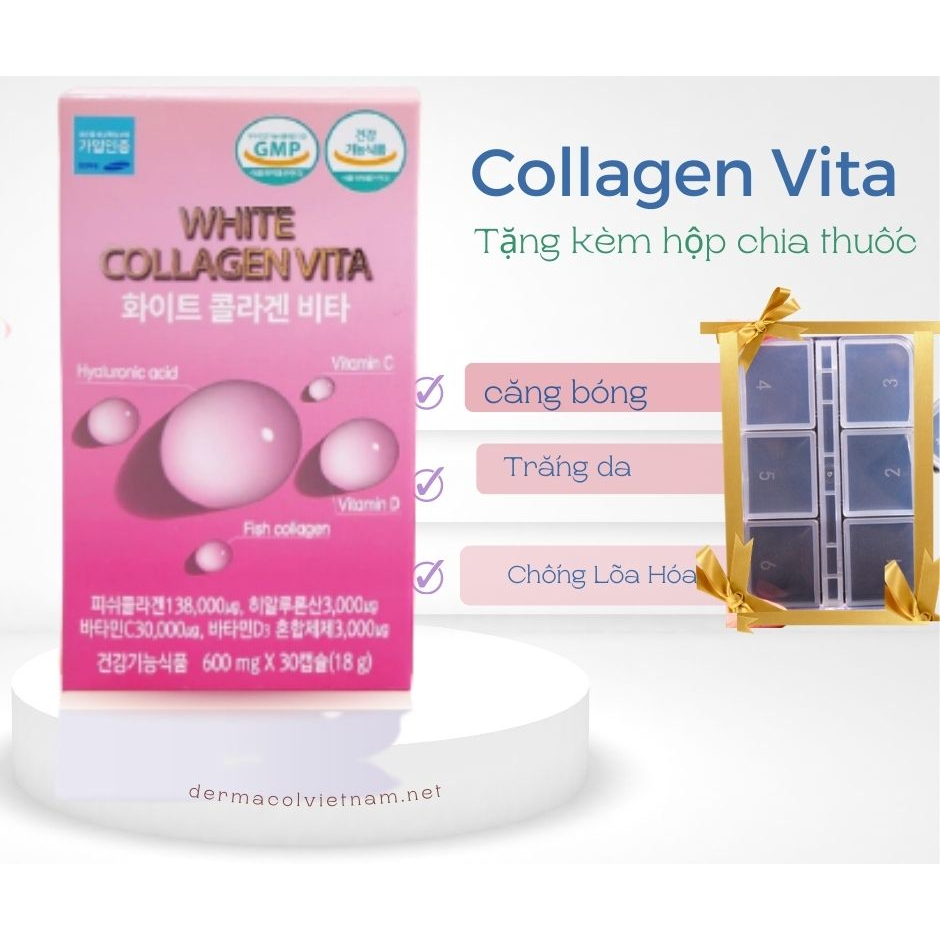 Review viên uống white collagen vita màu hồng có tác dụng gì?