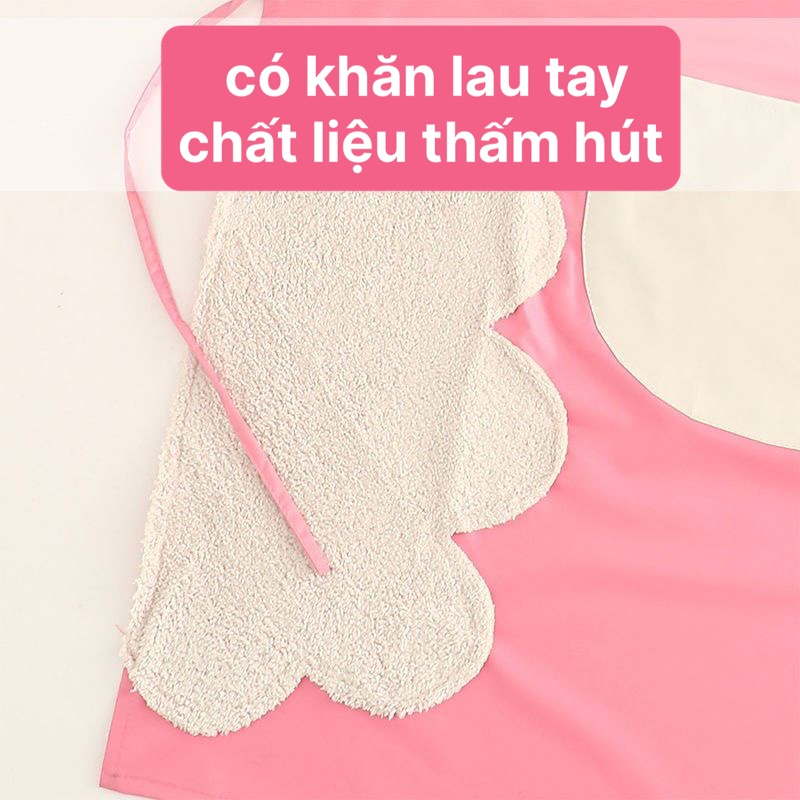 TẠP DỀ CHỐNG THẤM NƯỚC HÌNH GẤU DÂU LOTSO DỄ THƯƠNG - Tạp Dề Nấu Ăn Chống Nước Chống Dầu Túi Đề Điện Thoại Chỗ Lau Tay
