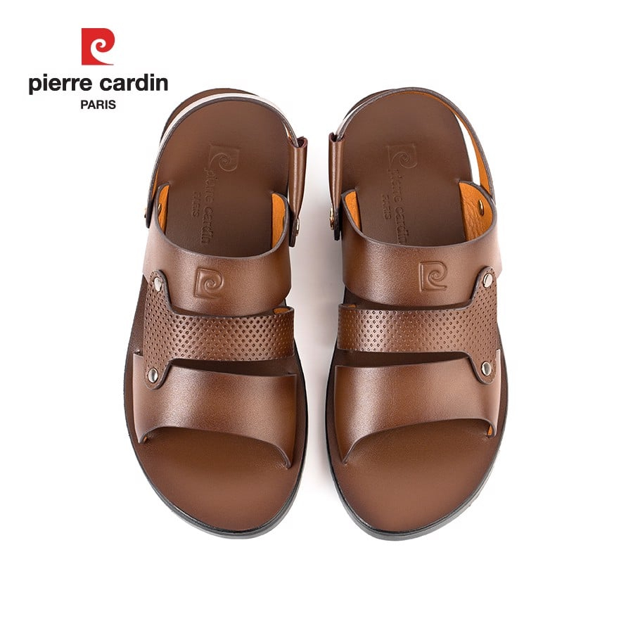 Ảnh Sandal nam Pierre Cardin Pháp bản rộng, có quai hậu, da bò thật, đế cao su 148 - Hàng chính hãng 1