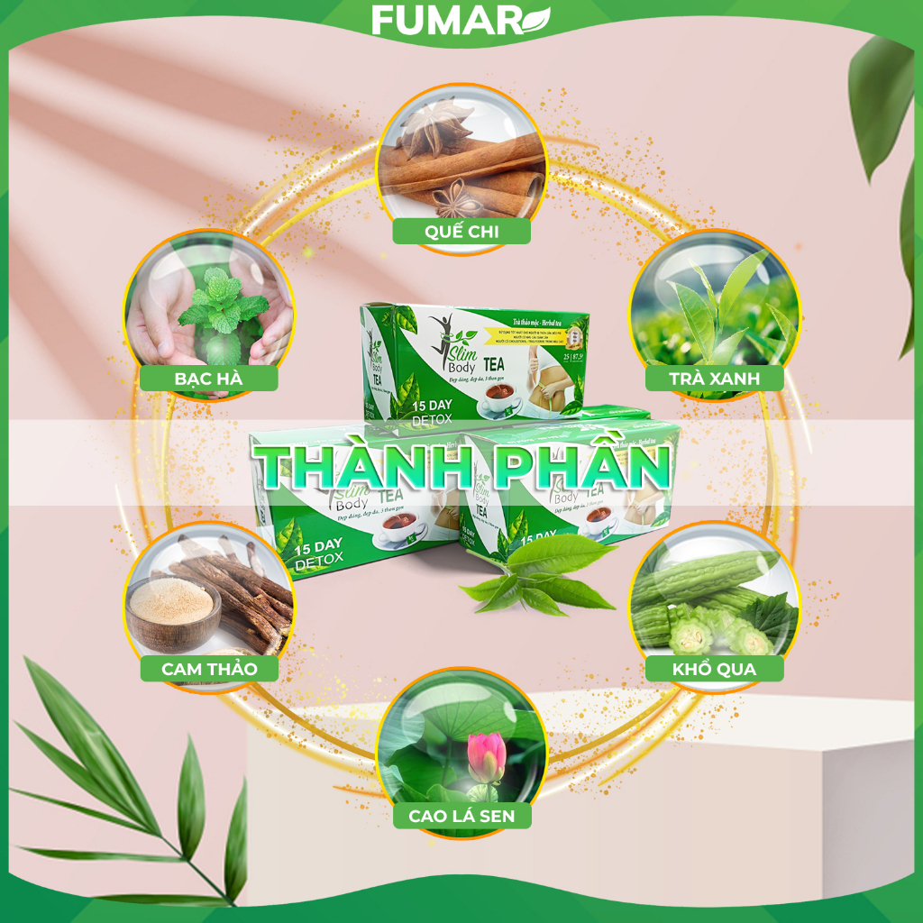 Trà giảm cân siêu tốc SLIM HAMII TEA tan mỡ bụng hiệu quả thảo mộc an toàn