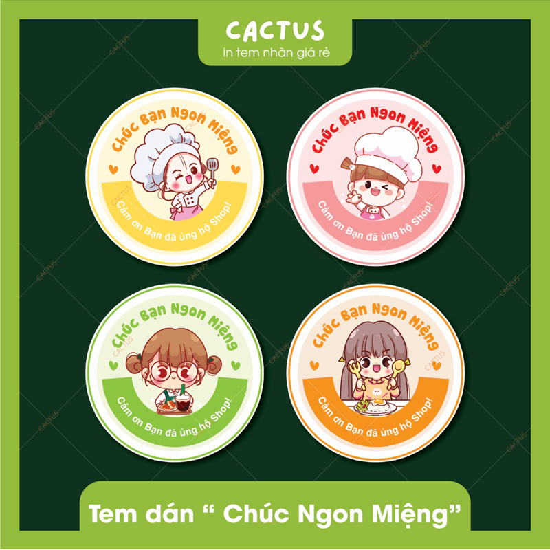 [ Hoả Tốc ] Set 65 Tem Chúc Bạn Ngon Miệng, Tem dán Thank You, Sticker ...
