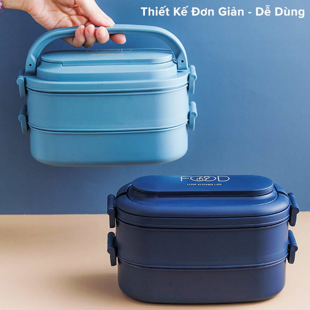 Ảnh Hộp Đựng Cơm 2 Tầng Nhựa Nguyên Sinh PP Cao Cấp - Chọn Màu – Cặp Lồng Cơm, Thức Ăn Chính Hãng Amalife 2