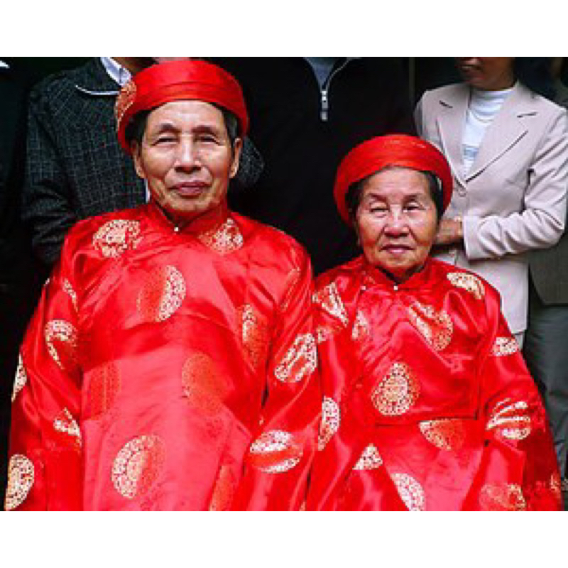 Áo dài Mừng Thọ Ông , Bà vải gấm Thọ Thượng Hải Loại Đẹp ( Kèm khăn xếp ...