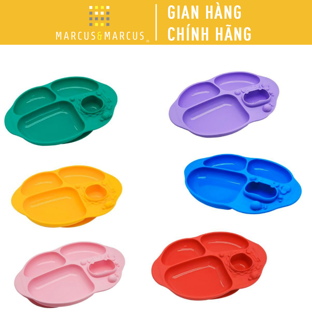 Ảnh Đĩa Ăn Dặm Silicon Chia Ngăn Có Đế Hút Chân Không Chống Đổ Yummy Marcus & Marcus, Cho Bé Từ 18 Tháng 1