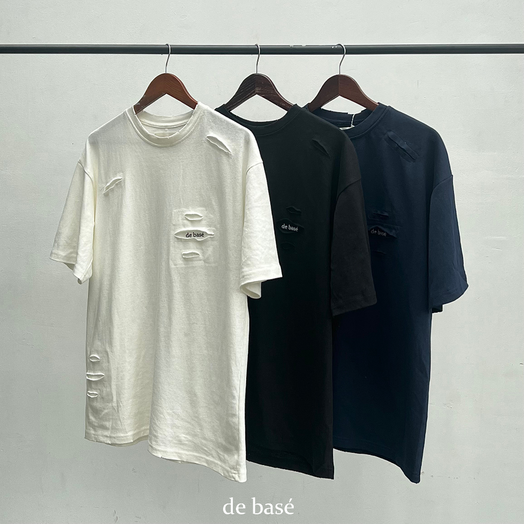 Áo Phông Rách - CRACKED Tee - De Basé | Shopee Việt Nam