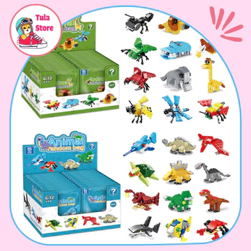 Lego mini cho bé, đồ chơi lego xếp hình bộ sưu tập động vật biển đại dương và động vật rừng sâu