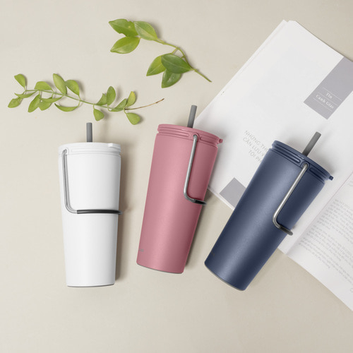 Ly giữ nhiệt LocknLock Bucket Tumbler 540ml Ống Hút LHC4268 , Thép không gỉ , có quai xách - K-MALL