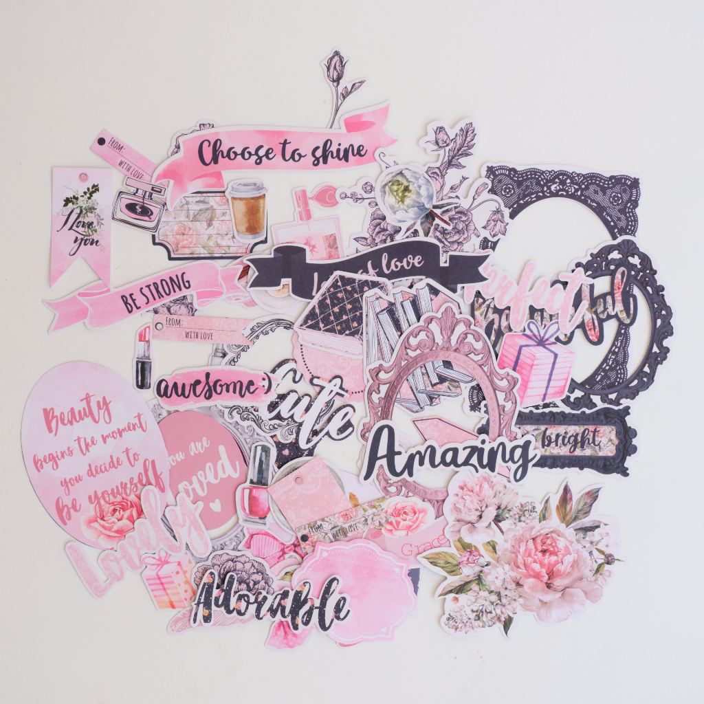 Bộ 65 sticker (hình cắt viền) dùng trang trí sổ, khung ảnh, album ...