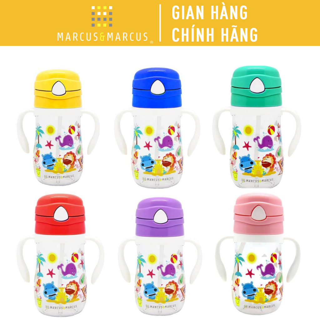 Ảnh Bình Uống Nước Tritan Có Ống Hút Và Tay Cầm Marcus & Marcus, Cho Bé Từ 12 Tháng 1