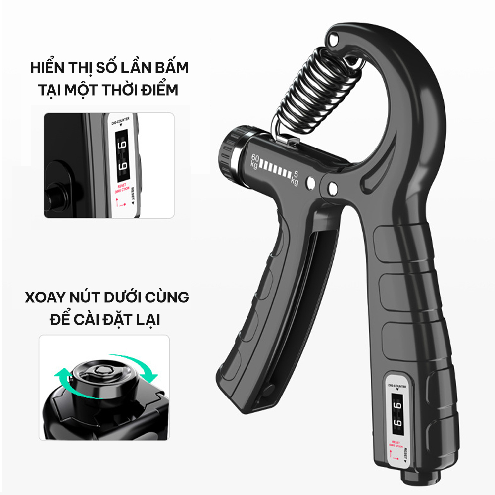 Ảnh Kìm bóp tay, kìm tập tay chữ A có đếm số tự động GoodFit GF02E kìm tập cơ tay điều chỉnh lực từ 5-60kg 4