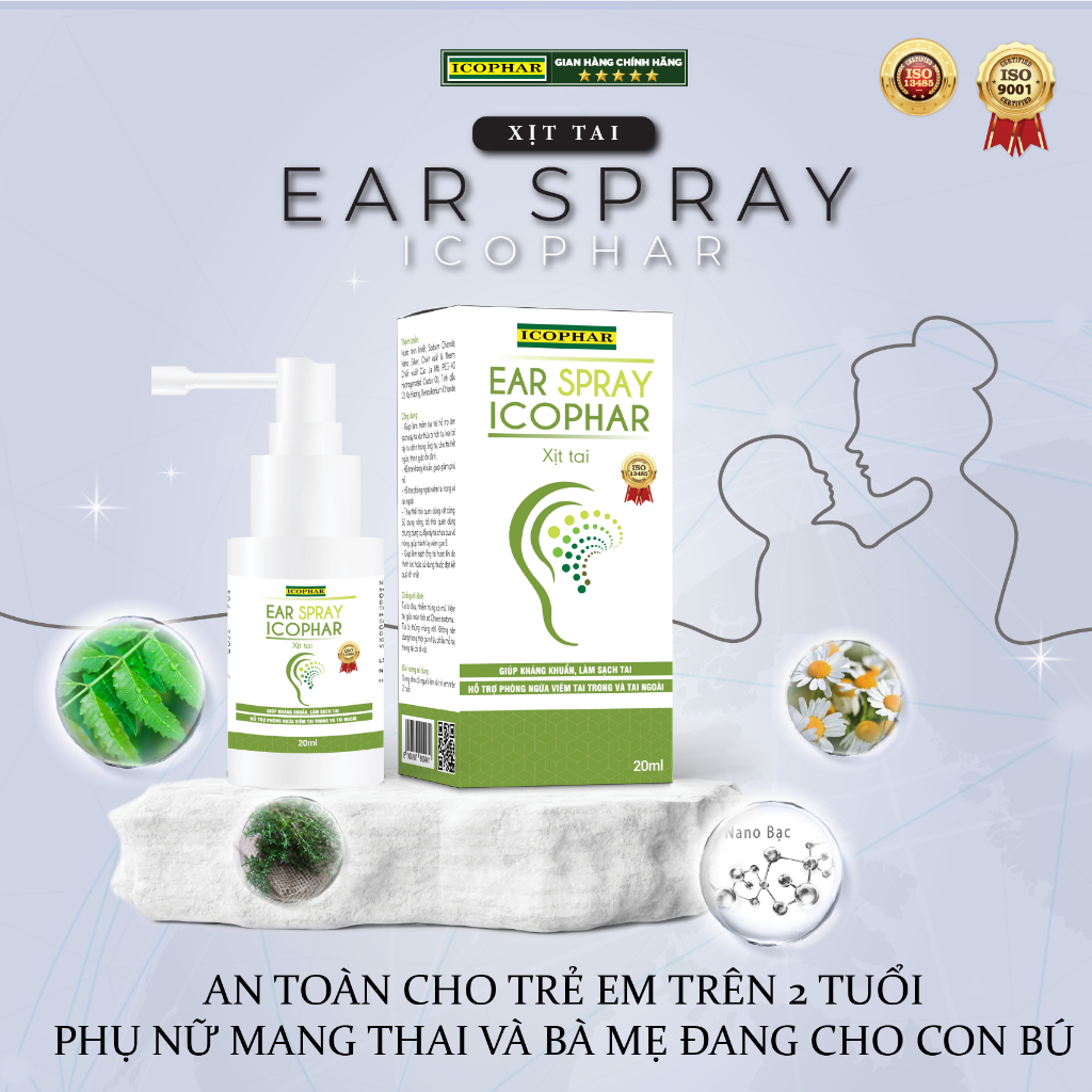 [12/2026] Xịt tai EAR SPRAY ICOPHAR - làm mềm ráy tai, giảm ngứa tai ...