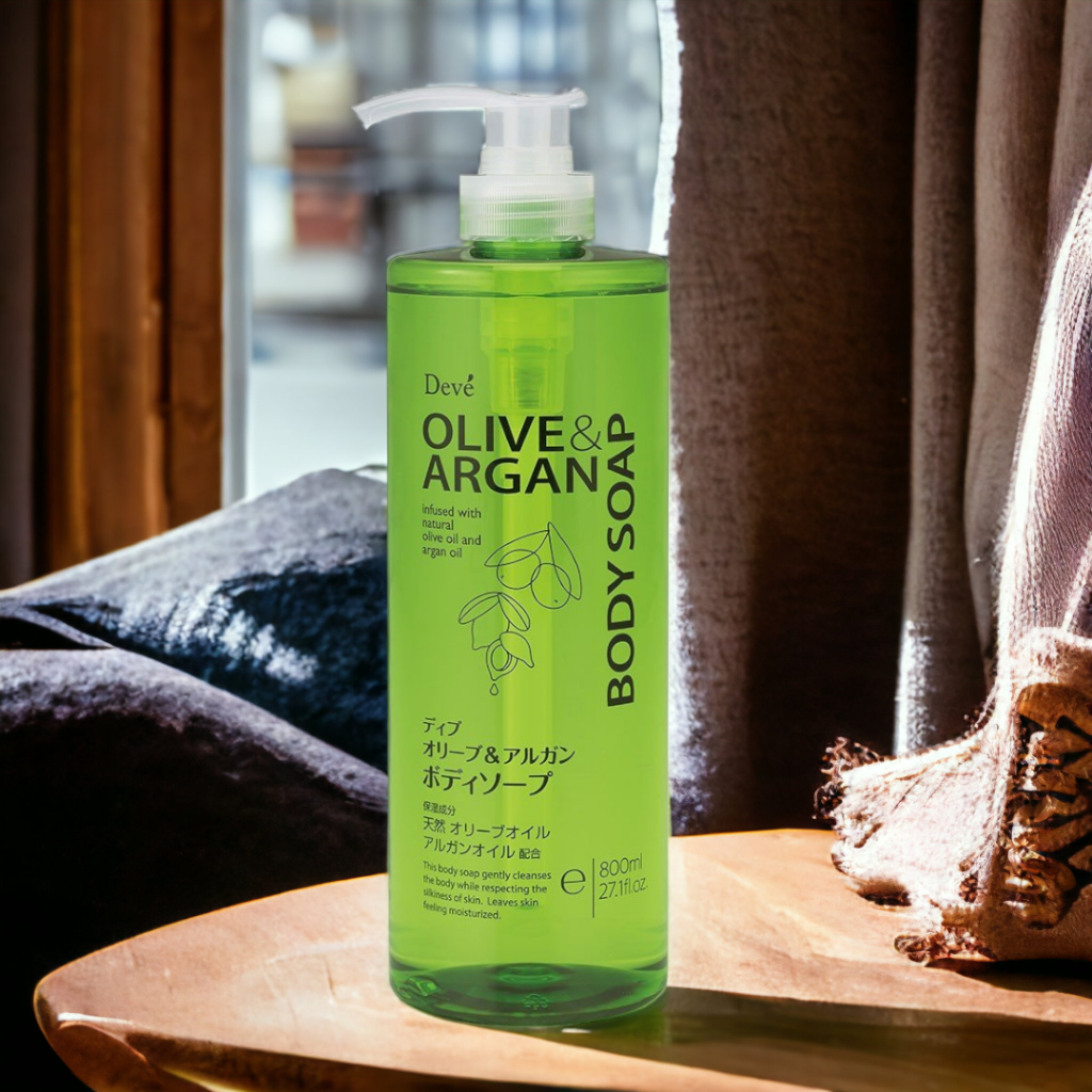 Sữa Tắm Dưỡng Sáng Mịn Da Sạch Sâu Deve Olive & Argan Body Soap (800ML)
