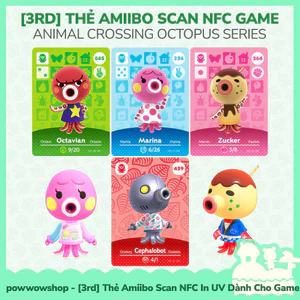 3rd Thẻ Amiibo Scan NFC Octopus Series Dành Cho Game Animal Crossing New Horizons Nintendo Switch