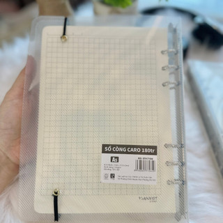 Sổ Còng Sắt A5 Caro/Kẻ ngang Binder nhựa 180 trang TUANVIETBOOKS (màu giao ngẫu nhiên) - Giấy refill