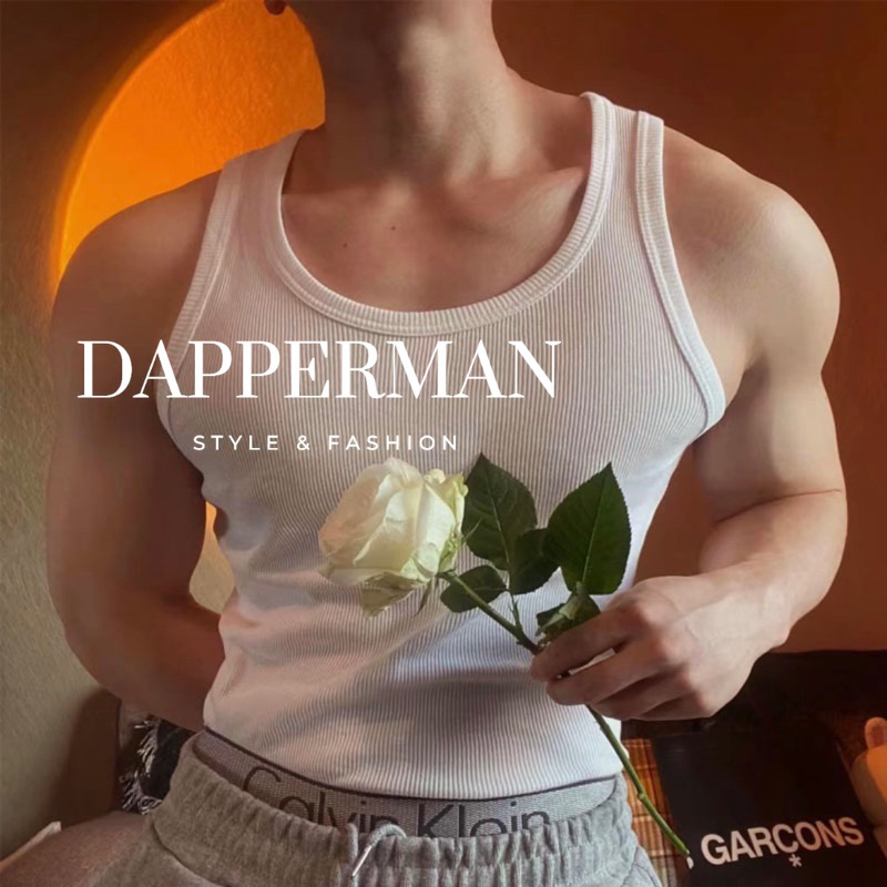 Áo ba lỗ thun gân cổ tròn áo tanktop nam cotton cao cấp thể thao vận động tập gym DAPPERMAN