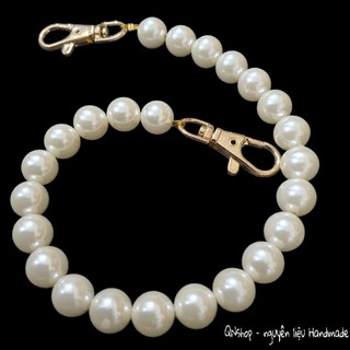 Dây quai túi hạt trai màu kem 12mm loại siêu bóng đẹp Qnshop Handmade