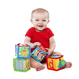 Set 4 khối đồ chơi kích thích phát triển giác quan tư duy cho bé - Bright Starts Grab & Stack Blocks