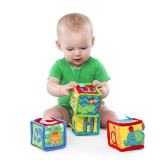 Set 4 khối đồ chơi kích thích phát triển giác quan tư duy cho bé - Bright Starts Grab & Stack Blocks