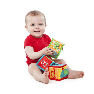 Set 4 khối đồ chơi kích thích phát triển giác quan tư duy cho bé - Bright Starts Grab & Stack Blocks