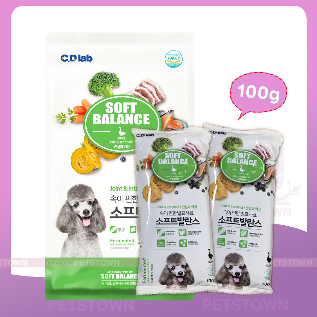 [100GRAM] Soft Balance- Thức ăn hạt mềm cho chó mọi lứa tuổi vị cá hồi, vịt 100gr nhập khẩu Hàn Quốc