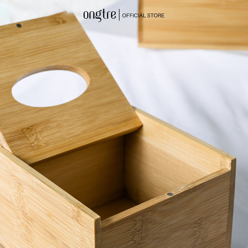 Hộp Đựng Giấy Ăn Bằng Tre ONGTRE Cao Cấp, Hộp Khăn Giấy Để Bàn Hiện Đại Decor Nhà Hàng Khách Sạn Gia Đình
