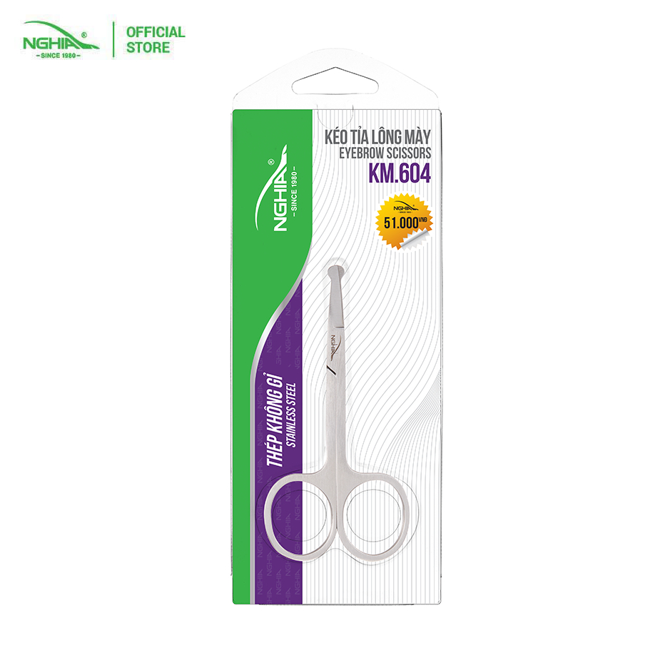 Ảnh Kéo Cắt Tỉa Lông Mũi Đầu Tròn Thép Không Gỉ KỀM NGHĨA KM.604 4