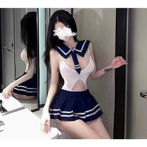 Váy Cosplay học sinh kèm cavat- Bộ bodysuit kèm chân váy 940