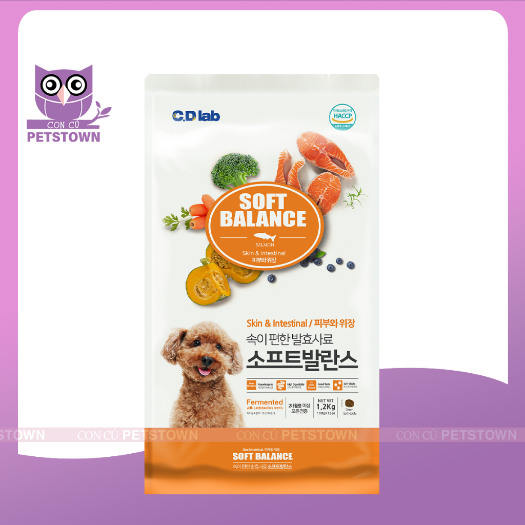 [1.2KG] Soft Balance- Thức ăn hạt mềm cho chó mọi lứa tuổi vị vịt. cá hồi 1.2kg nhập khẩu Hàn Quốc