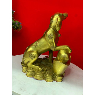 Tượng Chó Bệ Tiền Bằng Đồng Vật Phẩm Phong Thuỷ