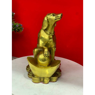 Tượng Chó Bệ Tiền Bằng Đồng Vật Phẩm Phong Thuỷ