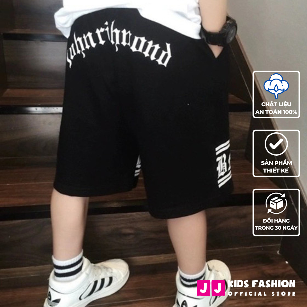 Quần đùi cộc cho bé trai in chữ vải thun từ 11 đến 16 tuổi size đại - JJ Kids