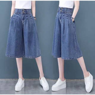 Quần bò lửng suông Hàn from rộng chất đẹp H79
