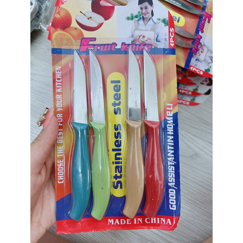 Sét Vỉ 4 dao cắt gọt trái cây siêu bén - Vỉ 4 dao
