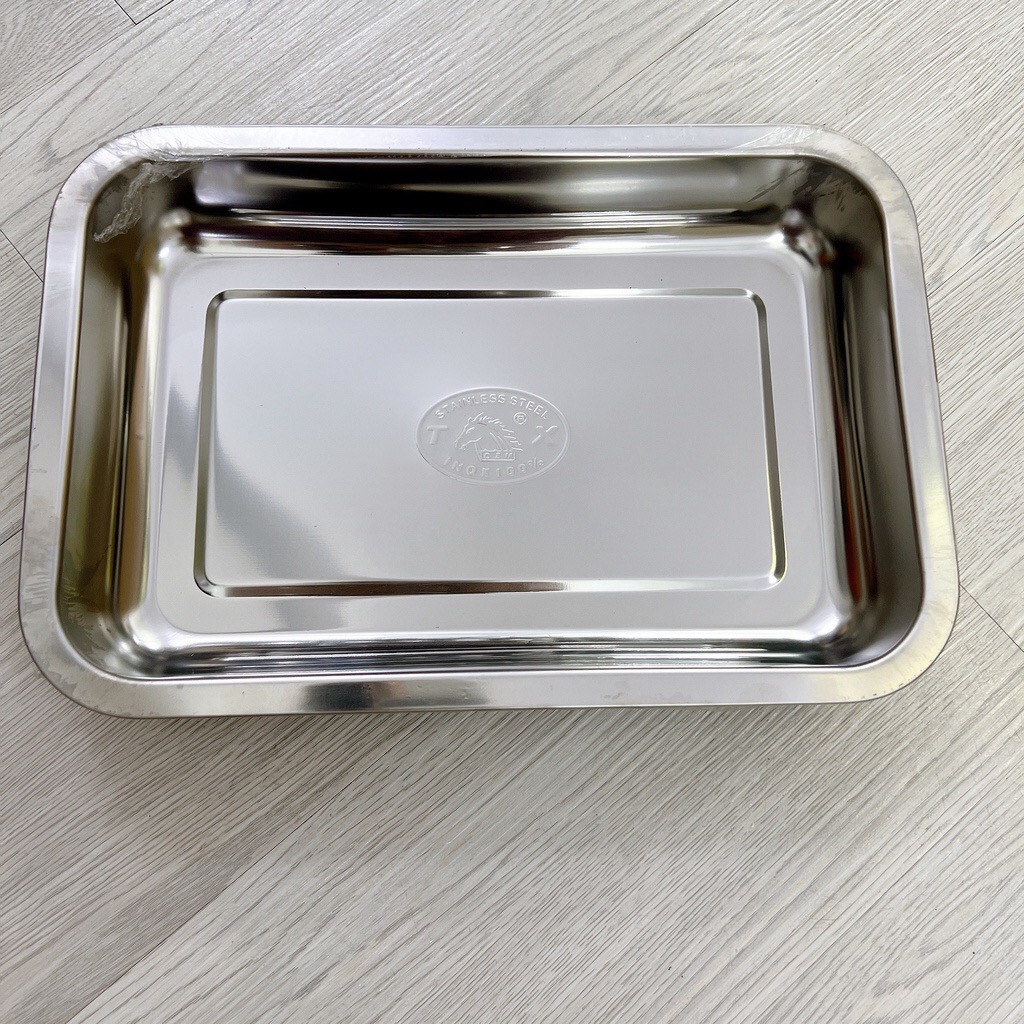 Khay inox chữ nhật -Khay - mâm inox chữ nhật sâu đủ size nhỏ đến lớn vừa