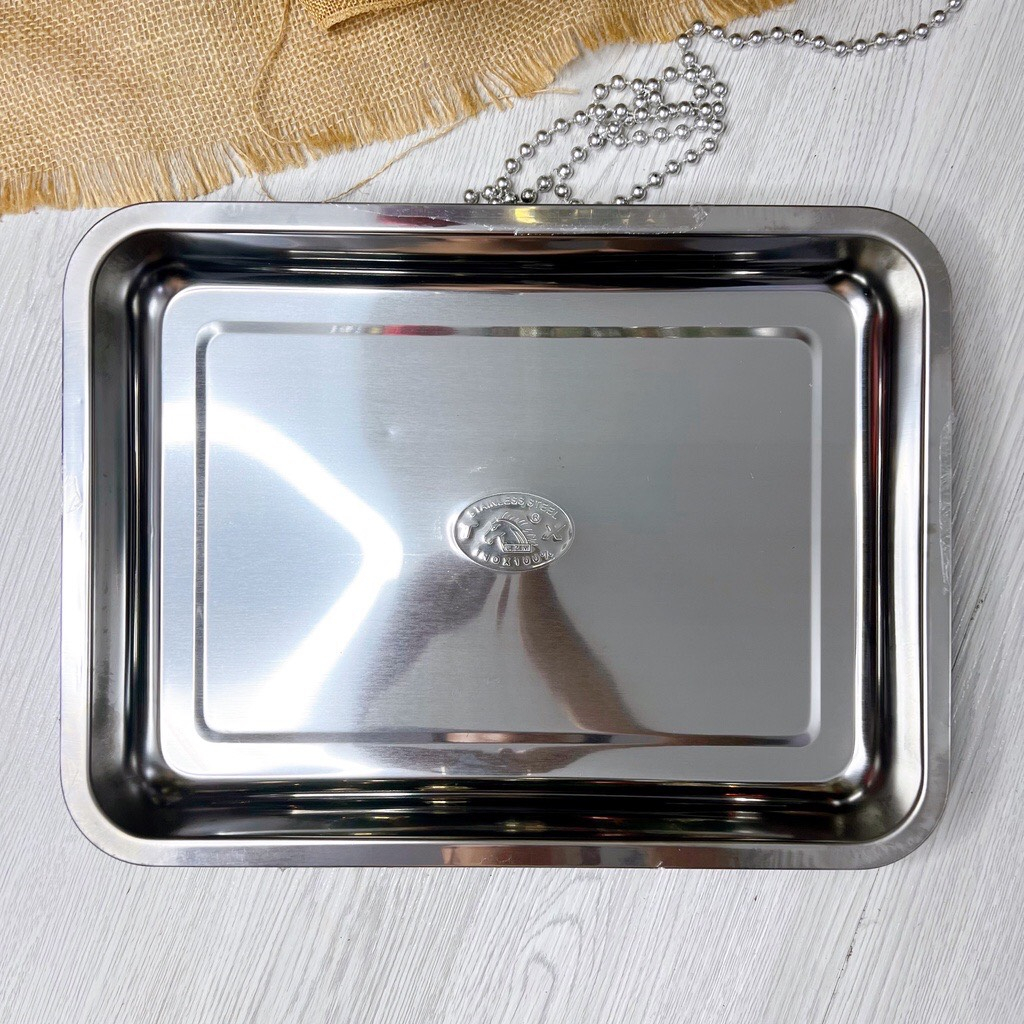 Khay inox chữ nhật -Khay lớn- mâm inox chữ nhật sâu đủ size lớn