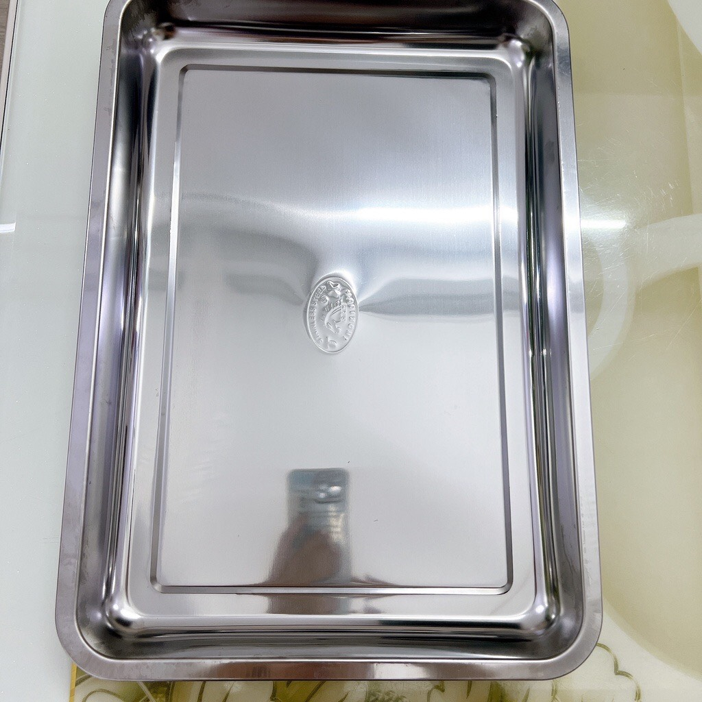 Khay inox chữ nhật -Khay lớn- mâm inox chữ nhật sâu đủ size lớn