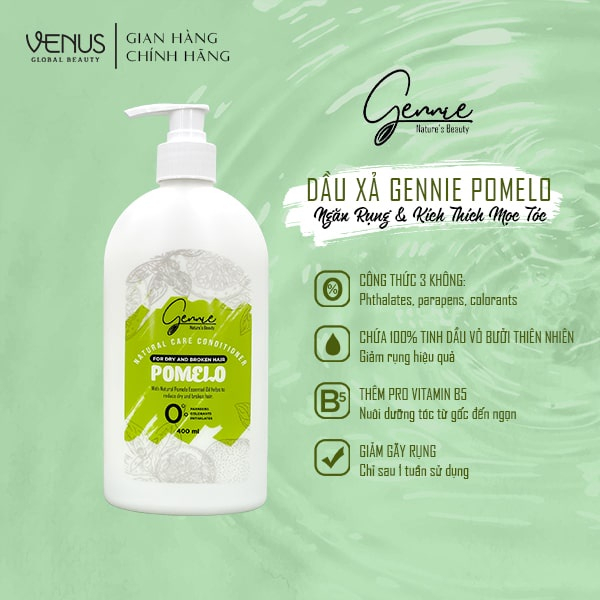 Ảnh Dầu gội - xả Bưởi Gennie Natural Care cho tóc khô, yếu và dễ gãy rụng 400ml 2