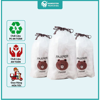 Set 100 Màng Bọc Thực Phẩm Co Giãn Túi Gấu Đa Năng Siêu Dai Có Chun Tiện Dụng